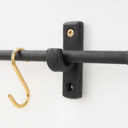 Iron Pot Rail With Brass S-Hooks For Kitchen Storage - AtlasFinest
