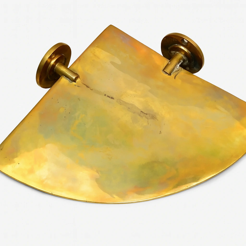 Living Finish Brass Corner Shelf, Solid Brass Shelving