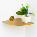 Living Finish Brass Corner Shelf, Solid Brass Shelving - AtlasFinest