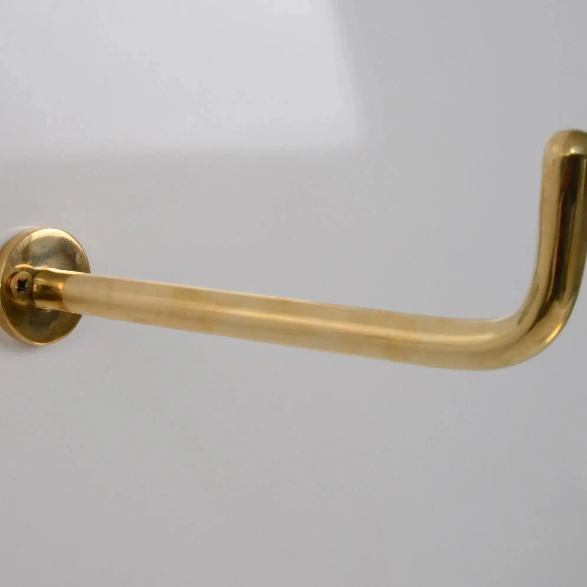 Long Unlacquered Brass Hooks With Small Backplate - AtlasFinest
