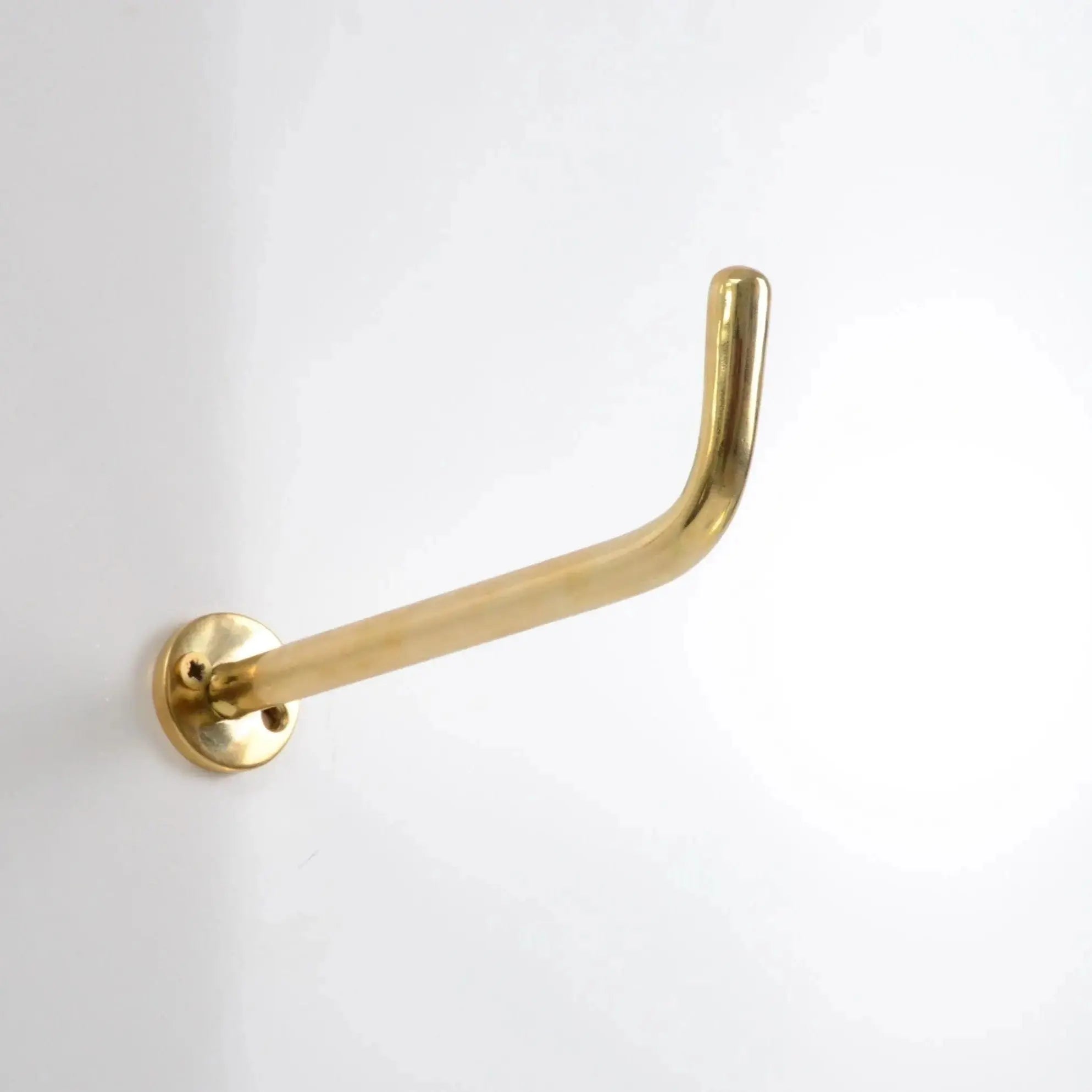 Long Unlacquered Brass Hooks With Small Backplate - AtlasFinest