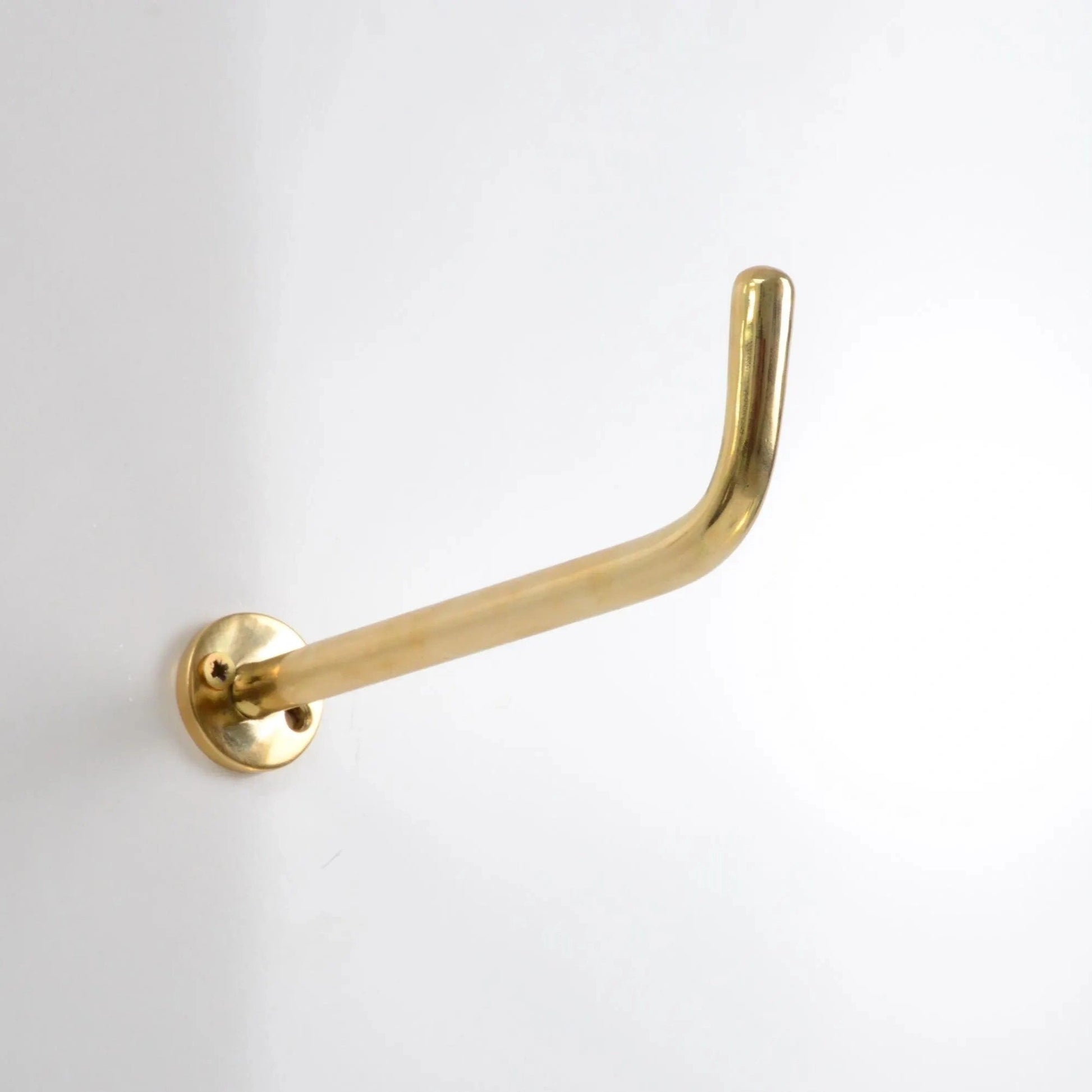 Long Unlacquered Brass Hooks With Small Backplate ATLAS FINEST

