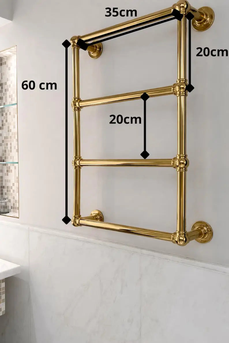 Solid Unlacquered Brass Towel Rack
