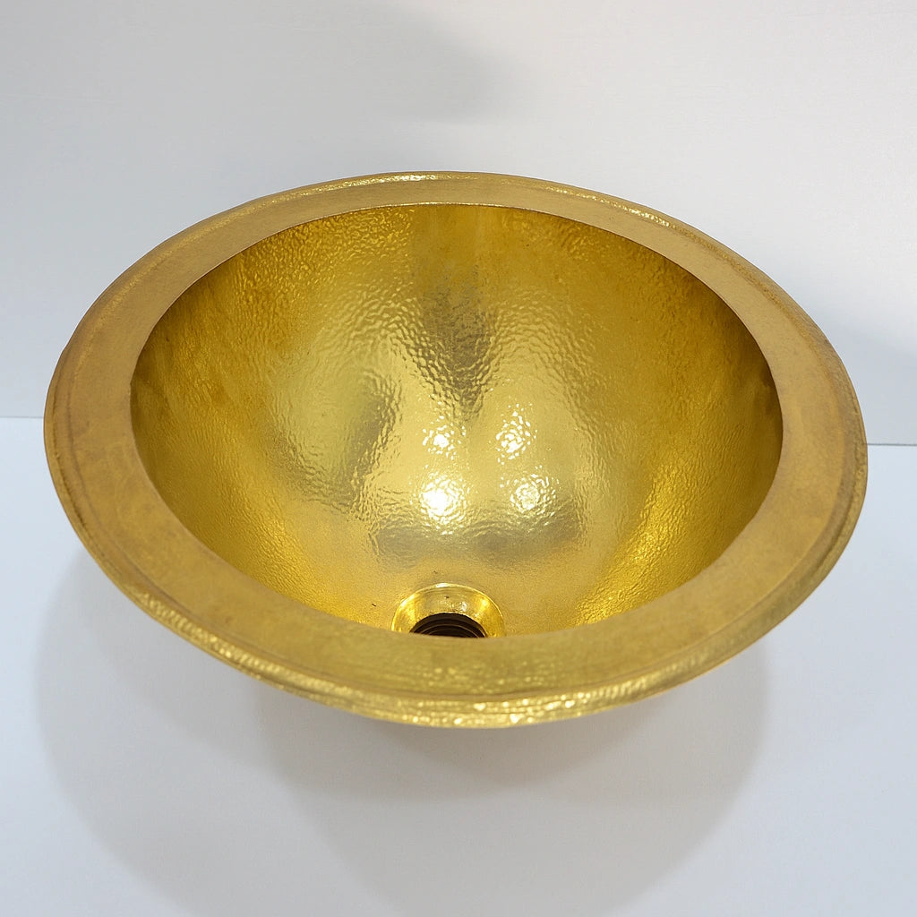 Hammered Round Brass Sink