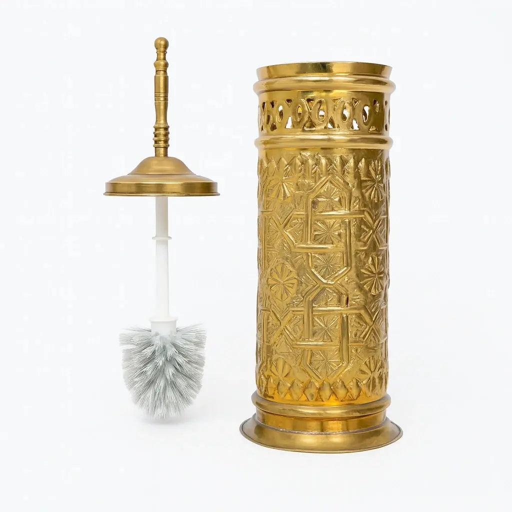 Brass Engraved Toilet Brush - AtlasFinest