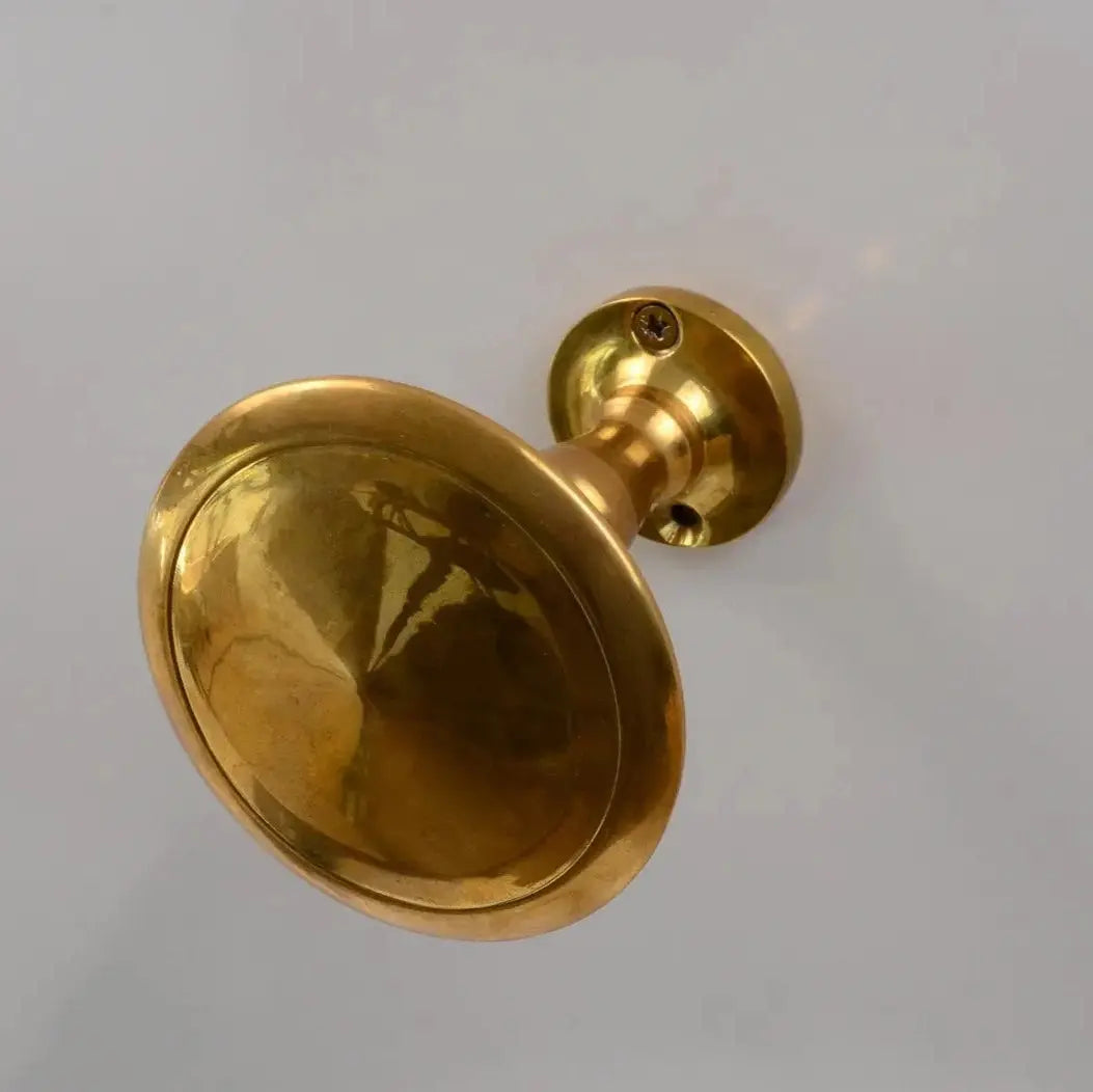 Brass Curtain Tieback, Round Vintage Drapery Holdback , DDP shipping - AtlasFinest