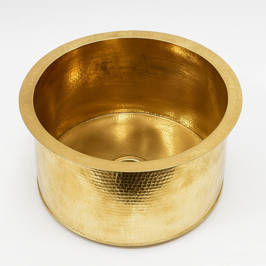 Round Brass Kitchen Sink