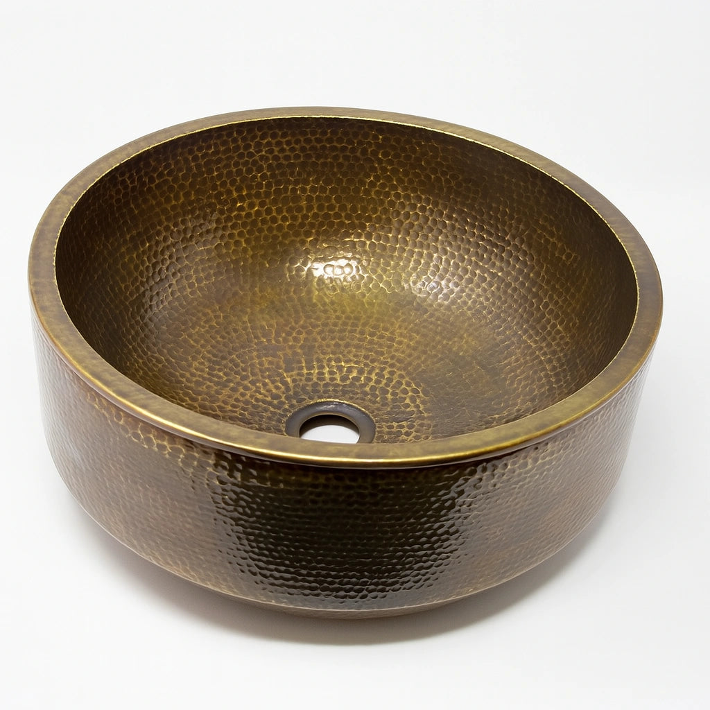 Rustic Exposed Hammered Bronze Washbasin Vessel Sink