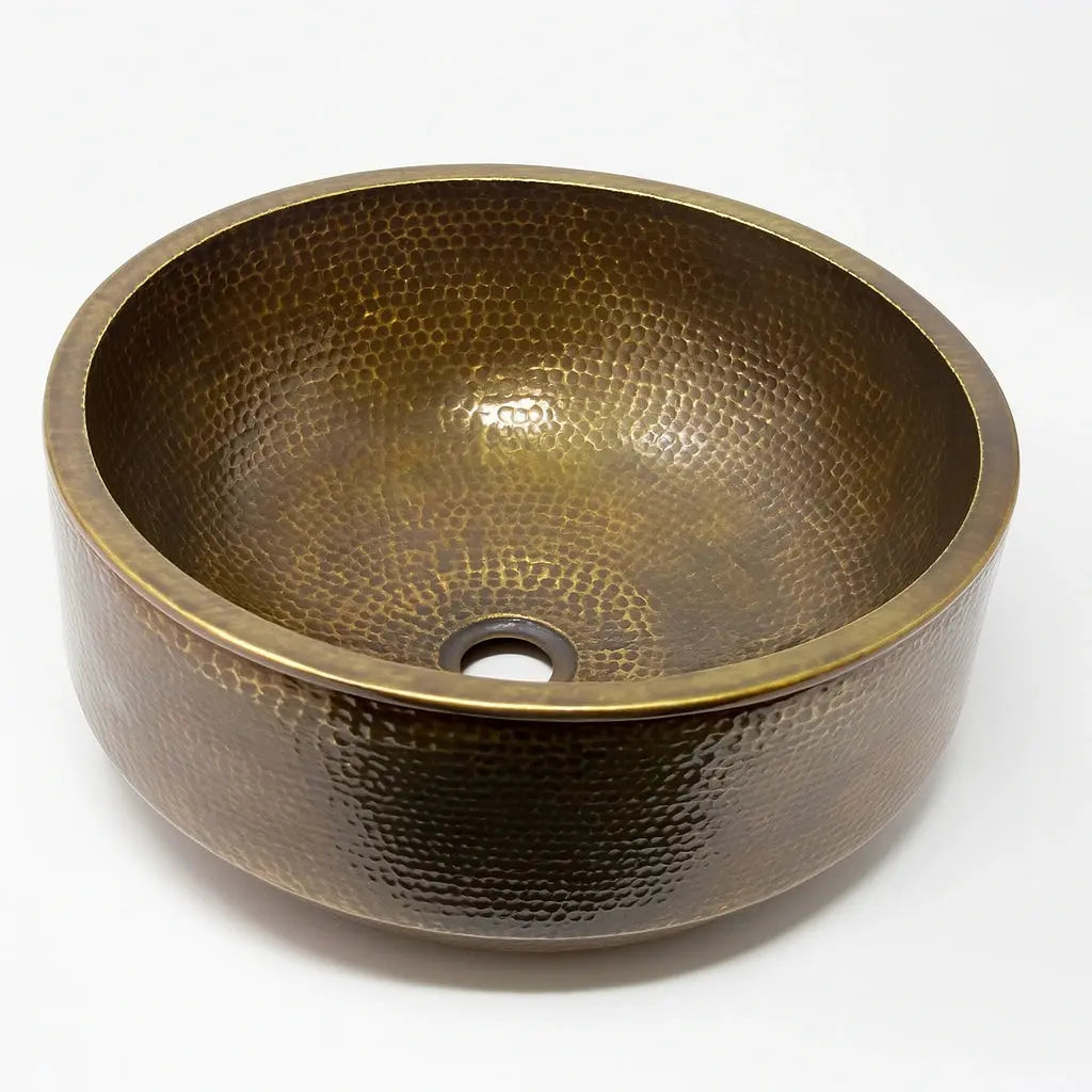 Rustic Exposed Hammered Bronze Washbasin Vessel Sink - AtlasFinest