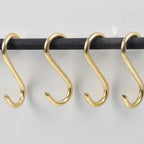Unlacquered Brass S-Hooks For Rods - AtlasFinest