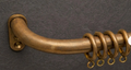 Aged Brass French Return Curtain Rod 20mm with rings