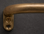 Aged Brass French Return Curtain Rod 20mm with rings
