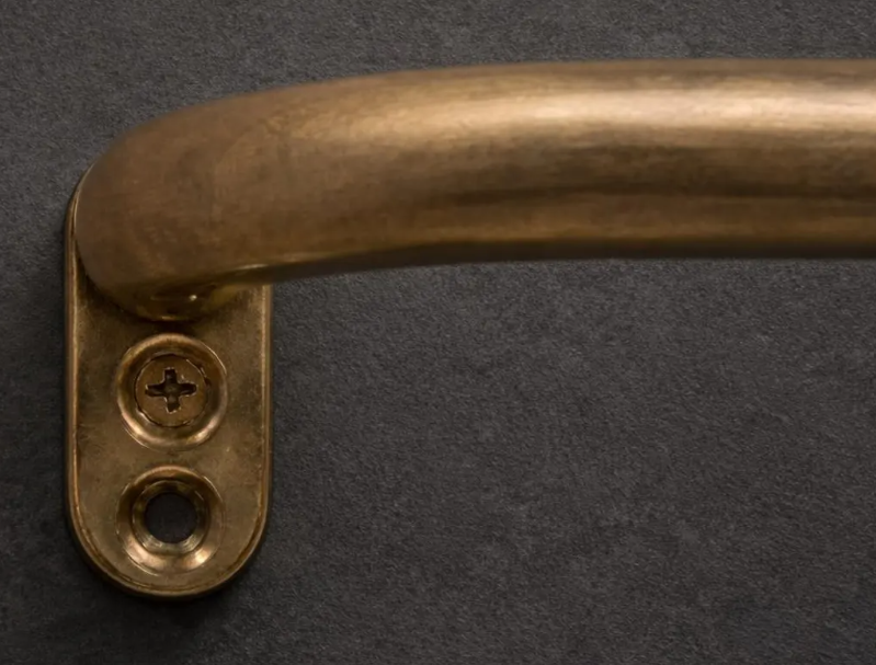 Aged Brass French Return Curtain Rod 20mm with rings