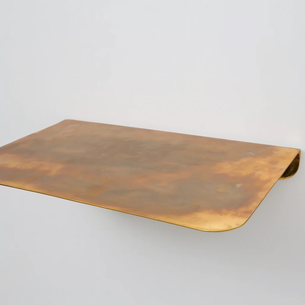 Unlacquered Brass Floating Shelf For Walls And Bathrooms