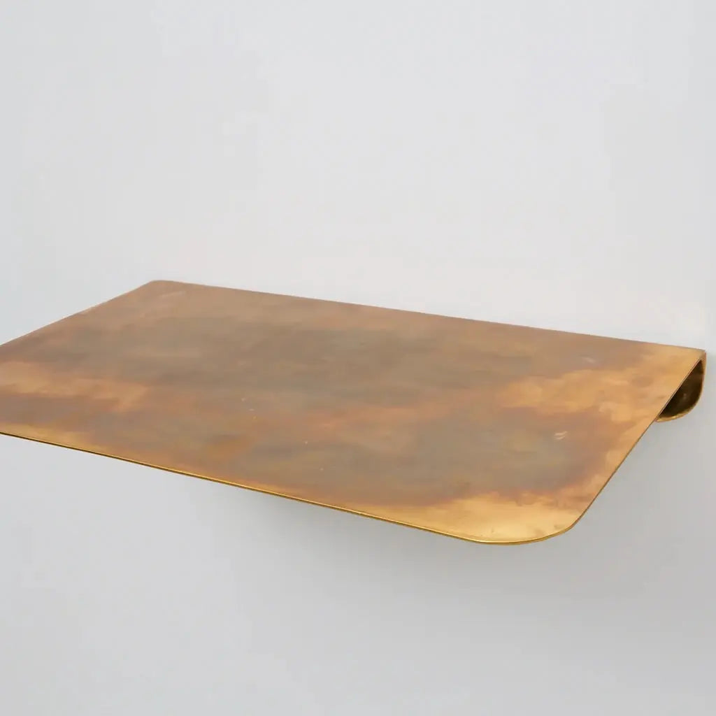Unlacquered Brass Floating Shelf For Walls And Bathrooms - AtlasFinest