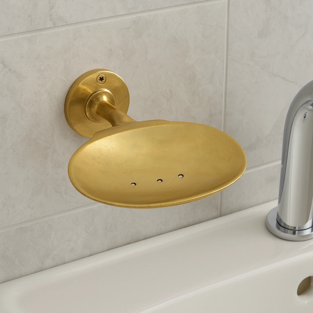 Unlacquered Brass Soap Dish