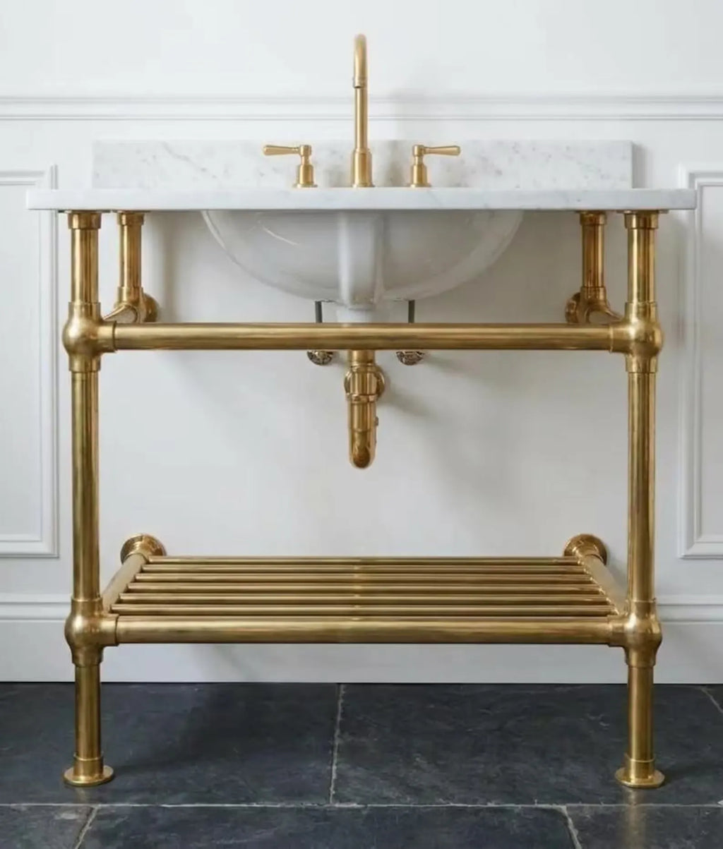 Brass Sink Console, Vintage Washstand Frame
