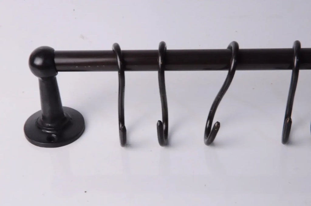 Solid Brass Pot Rail with S Hooks
