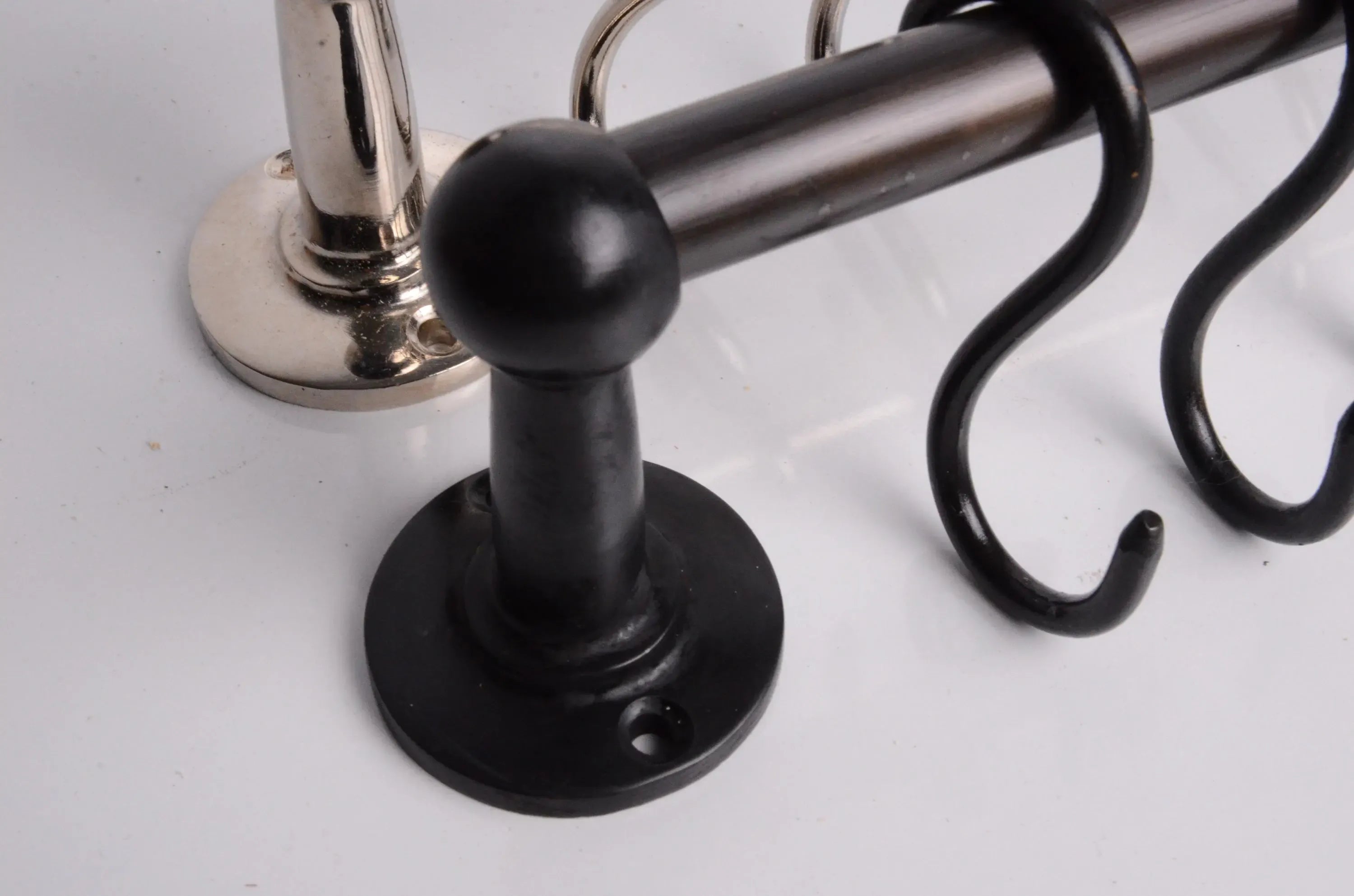Solid Brass Pot Rail with S Hooks
