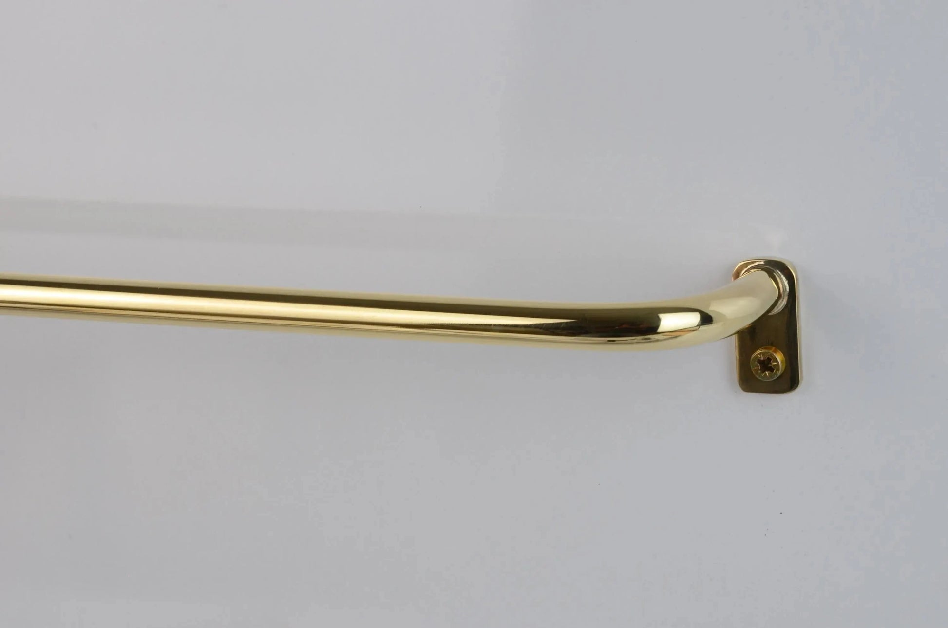 Solid brass French return curtain rod, thin profile for elegant café-style windows