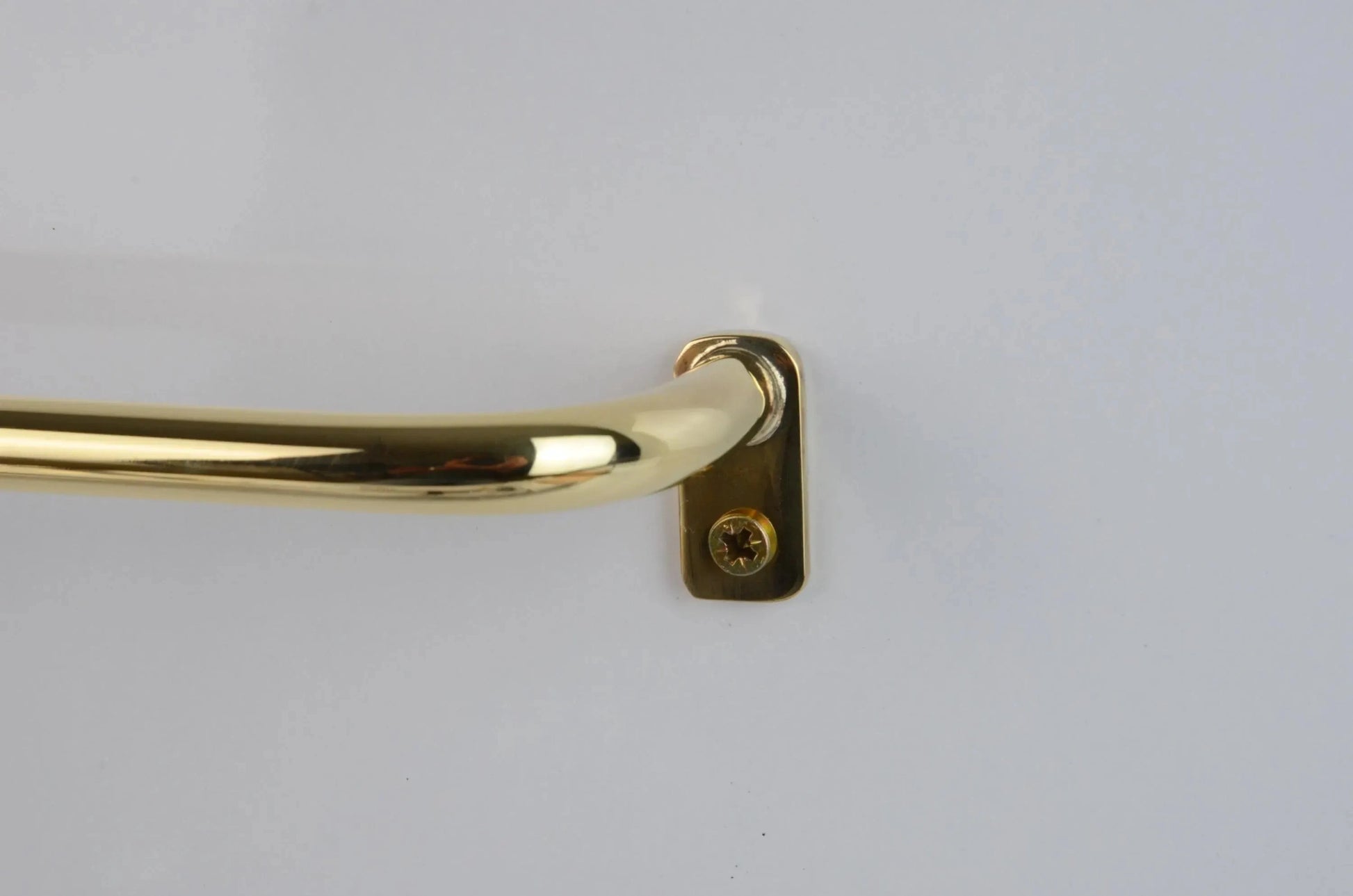 Brass café curtain rod with French return, slim and elegant hardware for windows