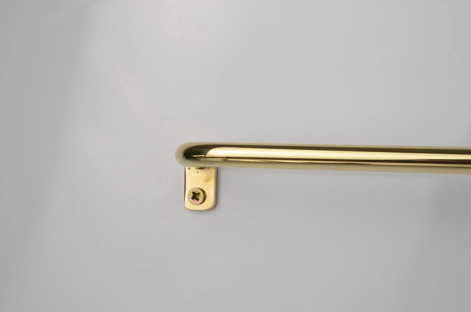 Brass café curtain rod with French return, slim and elegant hardware for windows
