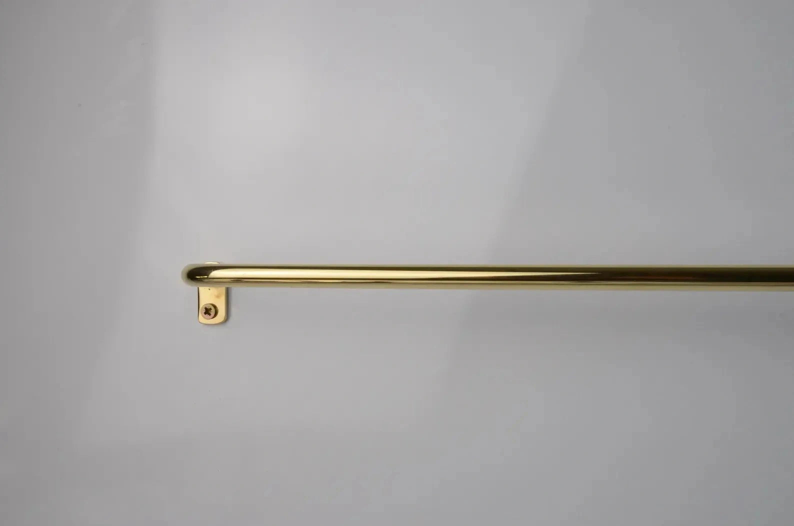 Brass café curtain rod with French return, slim and elegant hardware for windows