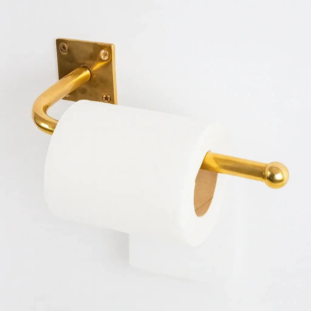 Rustic Brass Wall Mounted Toilet Paper Holder - AtlasFinest