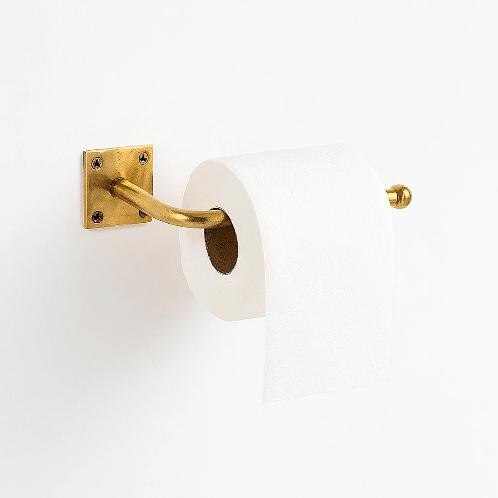 Rustic Brass Wall Mounted Toilet Paper Holder