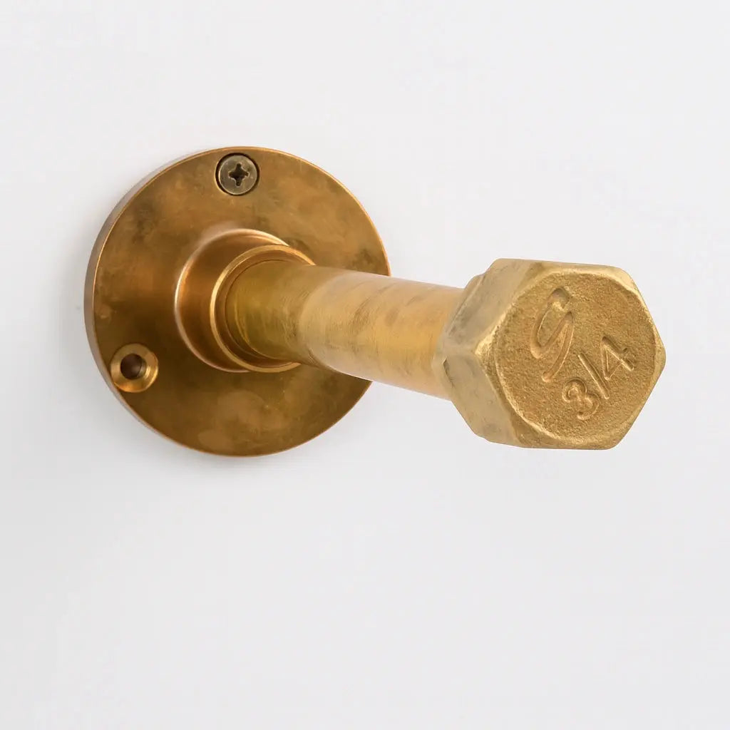 Unlacquered Brass Brackets, Floating Shelf Brackets - AtlasFinest