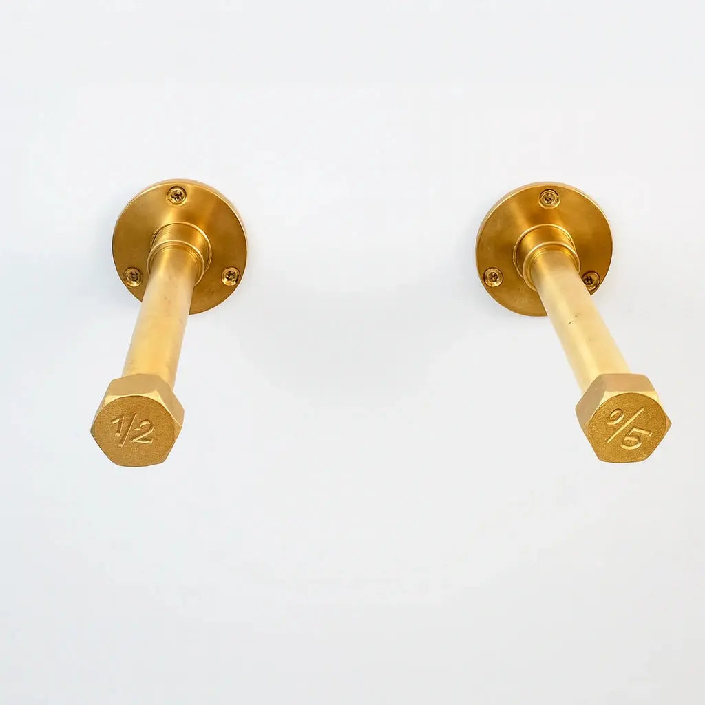 Unlacquered Brass Brackets, Floating Shelf Brackets - AtlasFinest