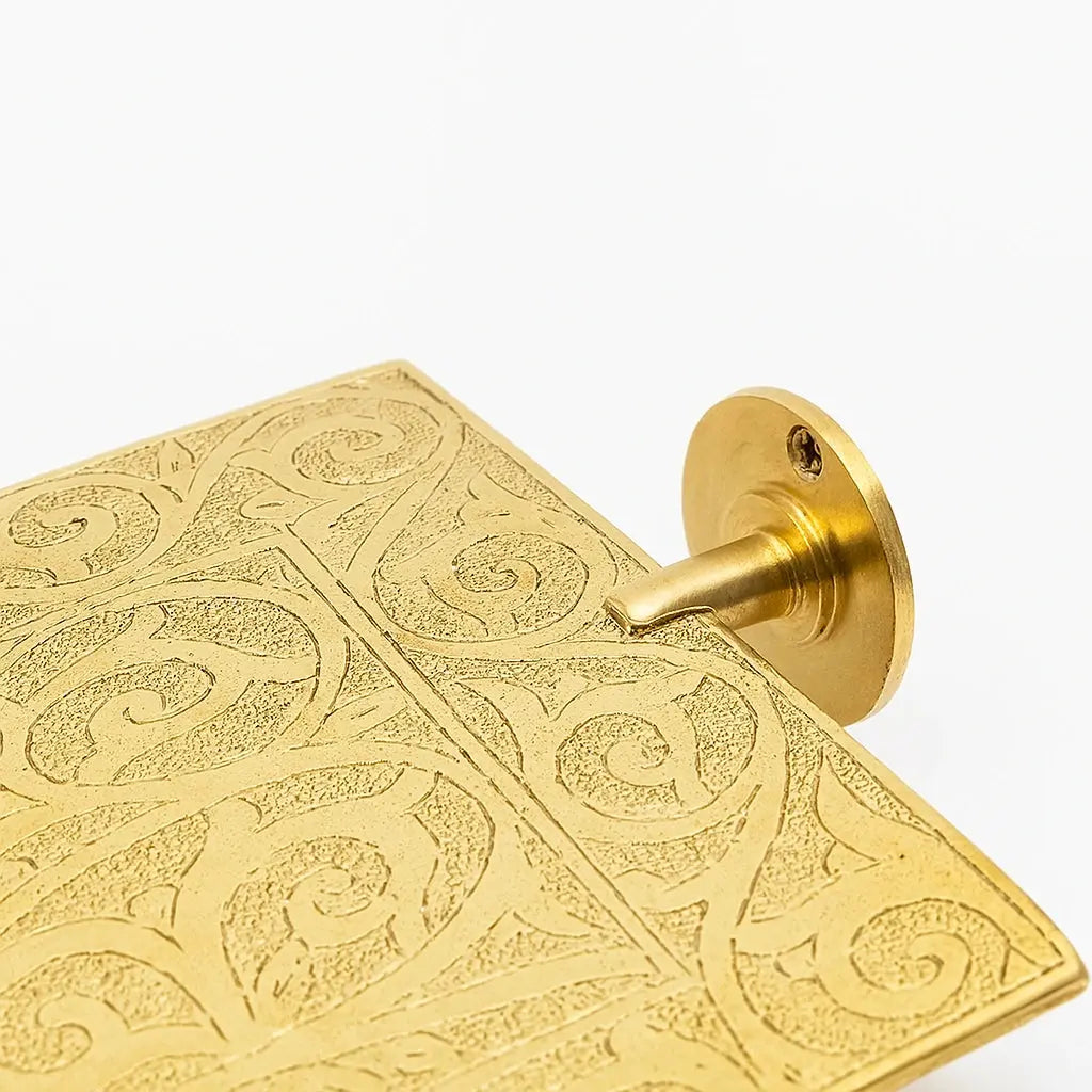 Unlacquered Brass Corner Shelf - AtlasFinest