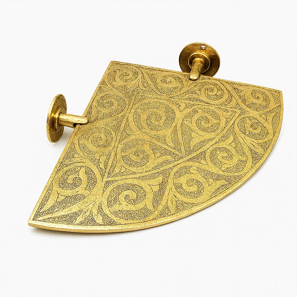 Unlacquered Brass Corner Shelf