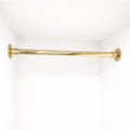 Unlacquered Brass Shower Curtain Rod With Solid Brass Rings Handcrafted Bathroom Hardware by Atlas Finest - AtlasFinest