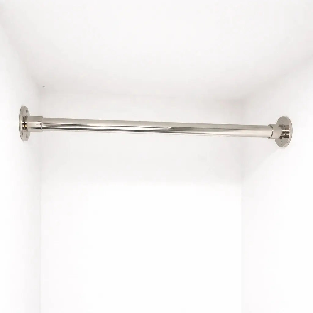 Unlacquered Brass Shower Curtain Rod With Solid Brass Rings Handcrafted Bathroom Hardware by Atlas Finest - AtlasFinest