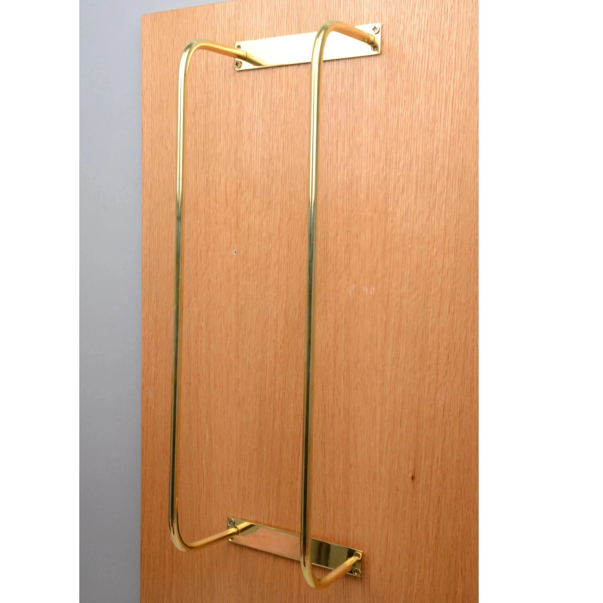 Luxury wall-mounted brass towel holder for bathroom storage – vertical double bar design by Atlas Finest