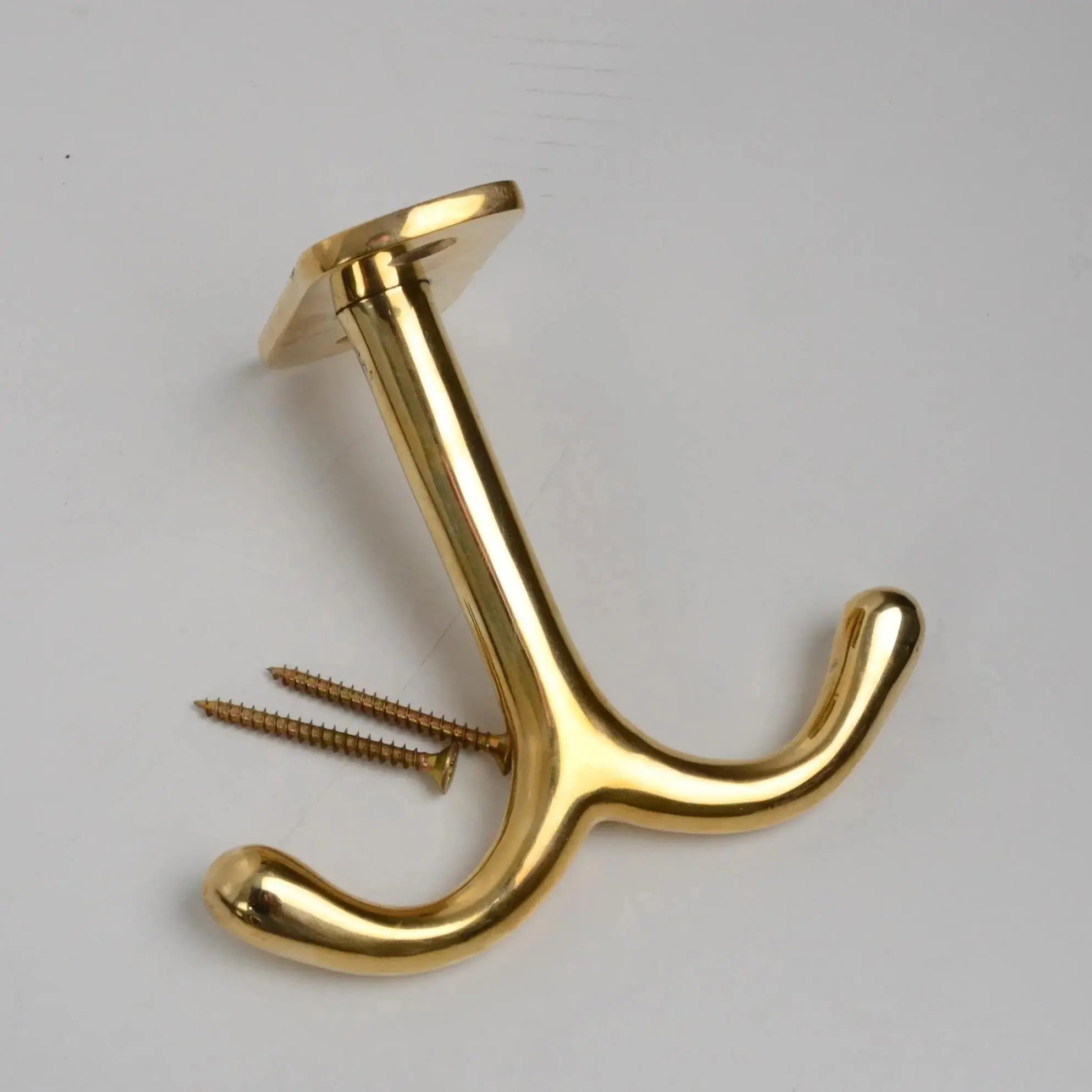 Unlacquered Brass Ceiling Double Hook - AtlasFinest