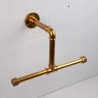 Rustic Brass Clothing Rod, Unlacquered Brass Clothes Rack - AtlasFinest