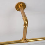 Rustic Brass Clothing Rod, Unlacquered Brass Clothes Rack - AtlasFinest