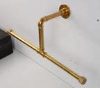 Rustic Brass Clothing Rod, Unlacquered Brass Clothes Rack - AtlasFinest
