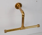 Rustic Brass Clothing Rod, Unlacquered Brass Clothes Rack - AtlasFinest