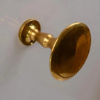 Brass Curtain Tieback, Round Vintage Drapery Holdback , DDP shipping - AtlasFinest