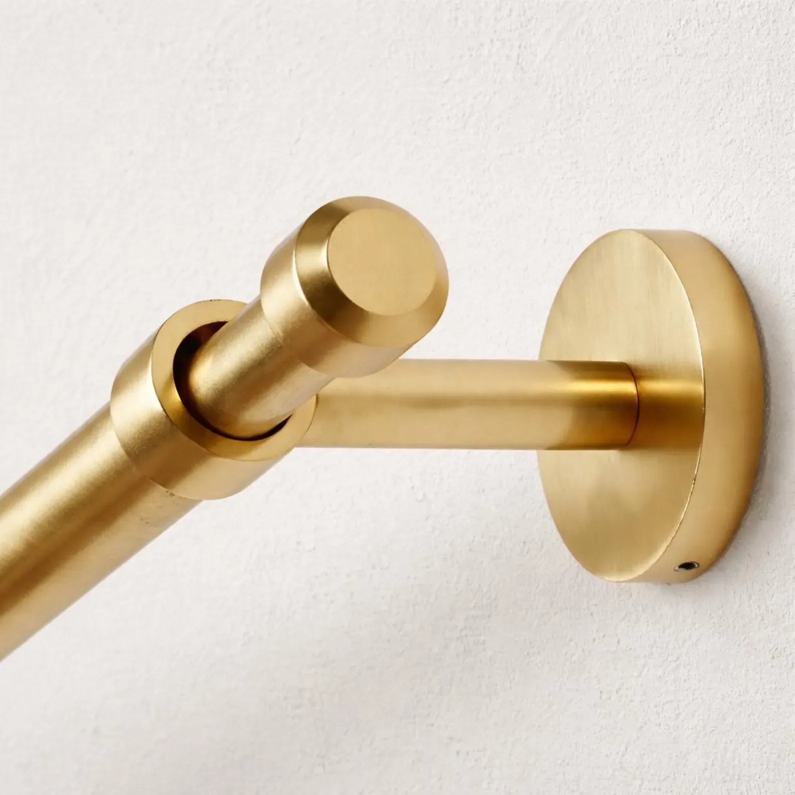  Unlacquered Brass Curtain Rod, Hidden Screw Brackets
