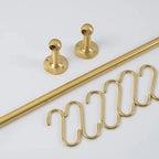 Unlacquered Brass Pot Rack, Solid Brass Kitchen Pot Rail - AtlasFinest