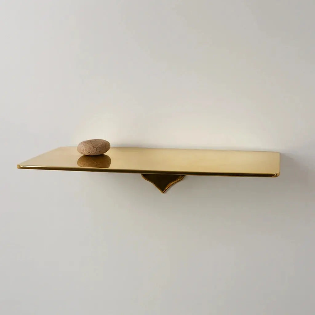 Unlacquered brass floating shelf - AtlasFinest