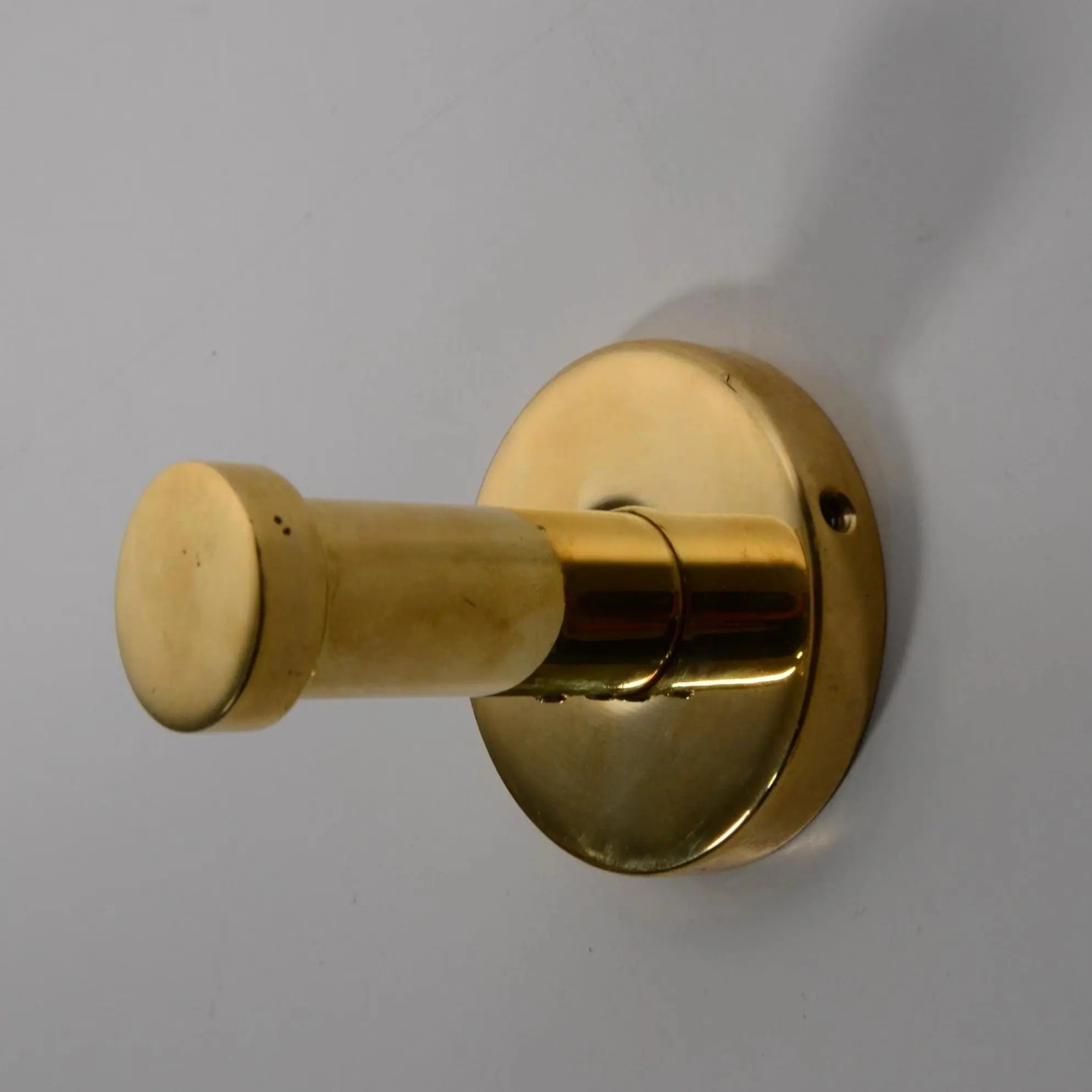 Unlacquered Brass Wall Hook – Handmade, 4” or 6” Solid Brass - AtlasFinest