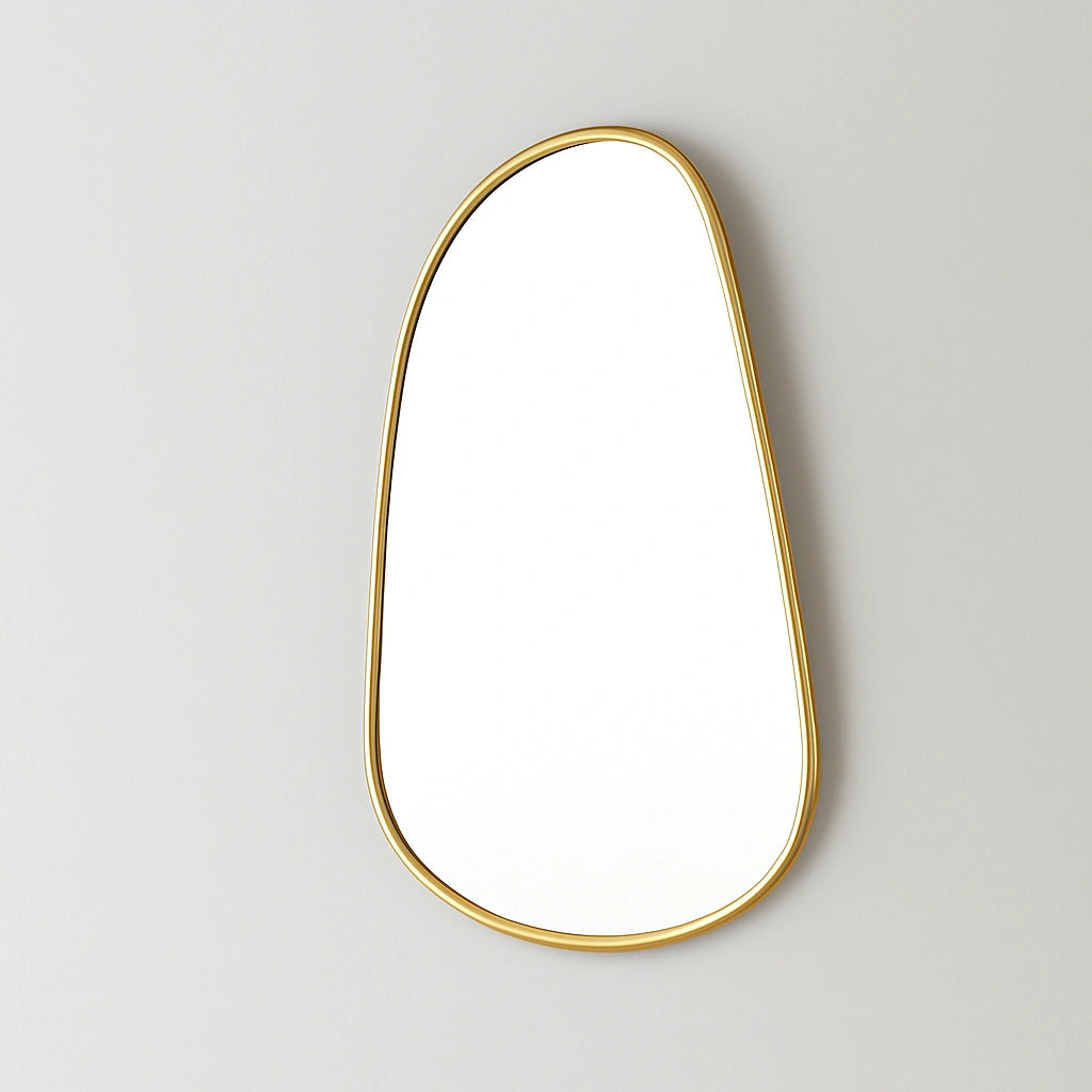 Unlacquered brass mirror, brass wall mirror