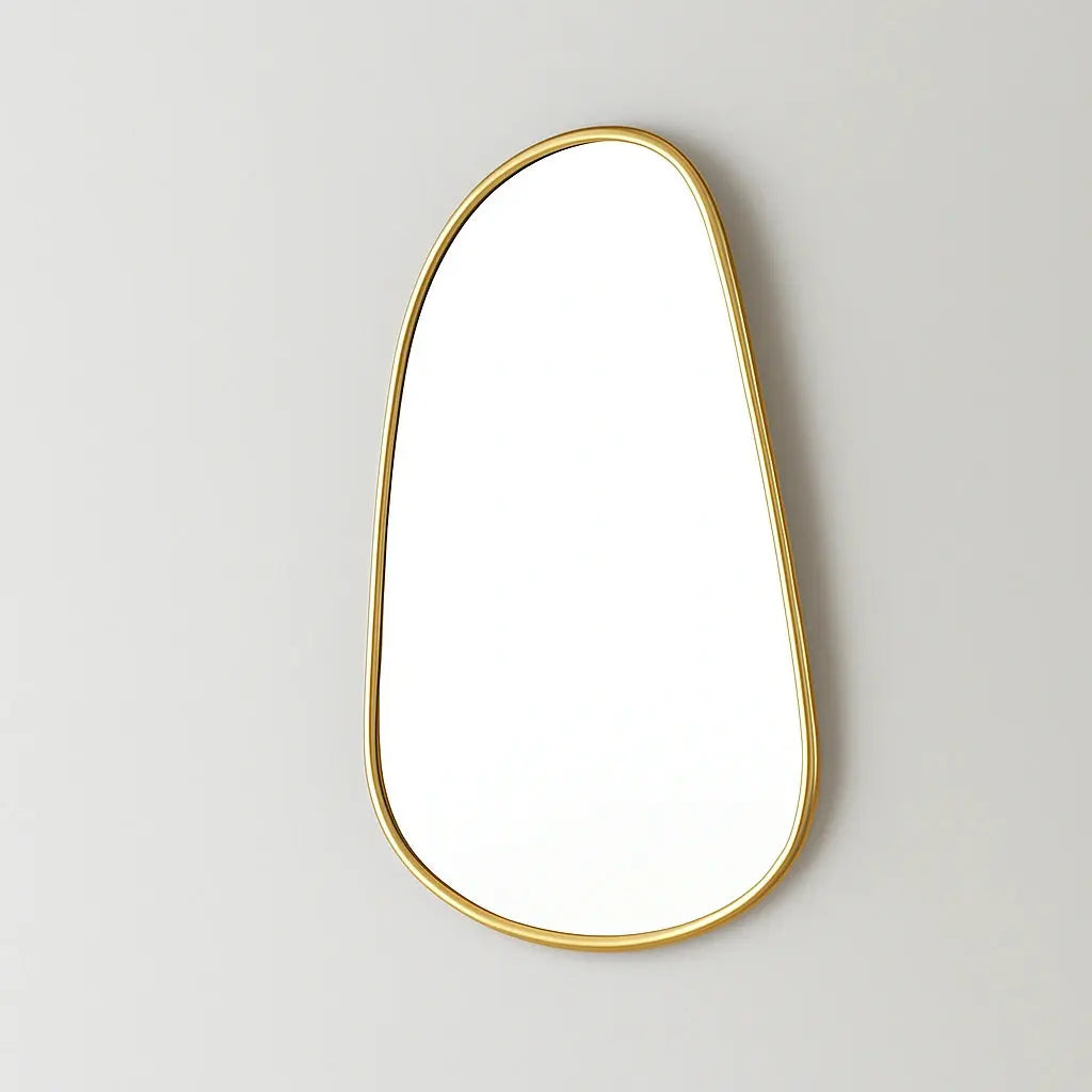 Unlacquered brass mirror, brass wall mirror - AtlasFinest