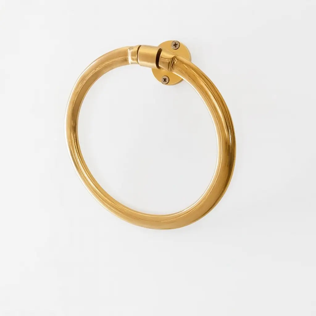 Flat Unlacquered brass Ring For Bathroom - AtlasFinest