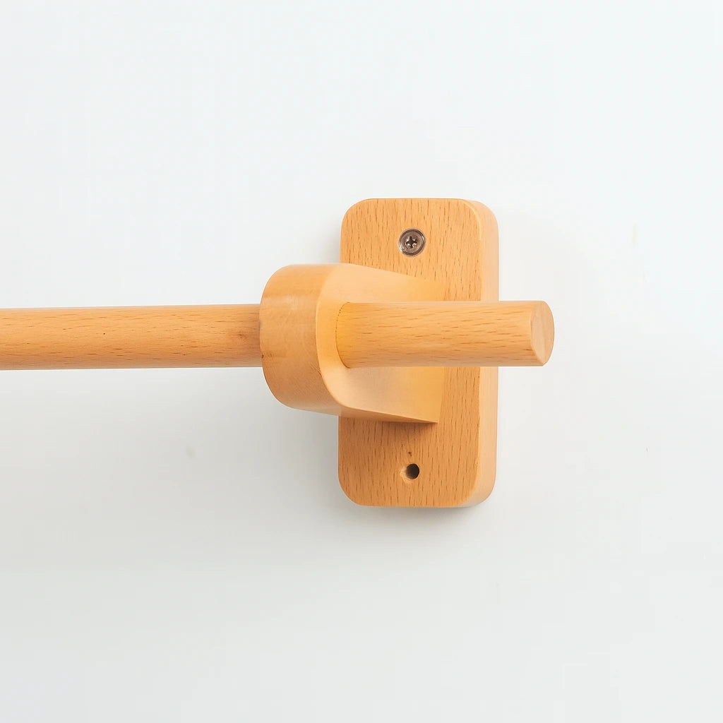Rustic wooden curtain rod